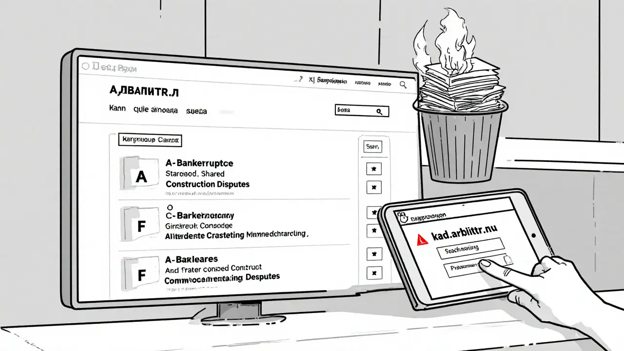 Экран арбитражных дел показывает несколько дел о банкротстве и спорах по долевому строительству.