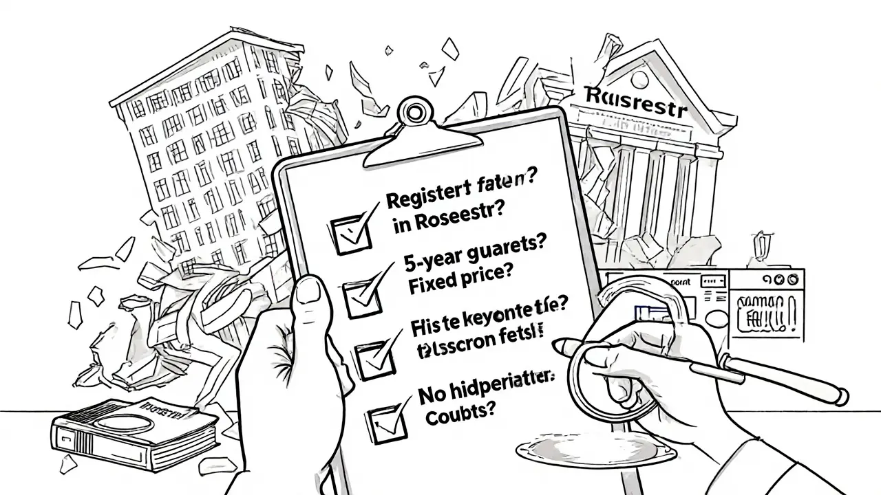 Проверочный список ДДУ с ключевыми пунктами, за которым рушится дом мошенника.