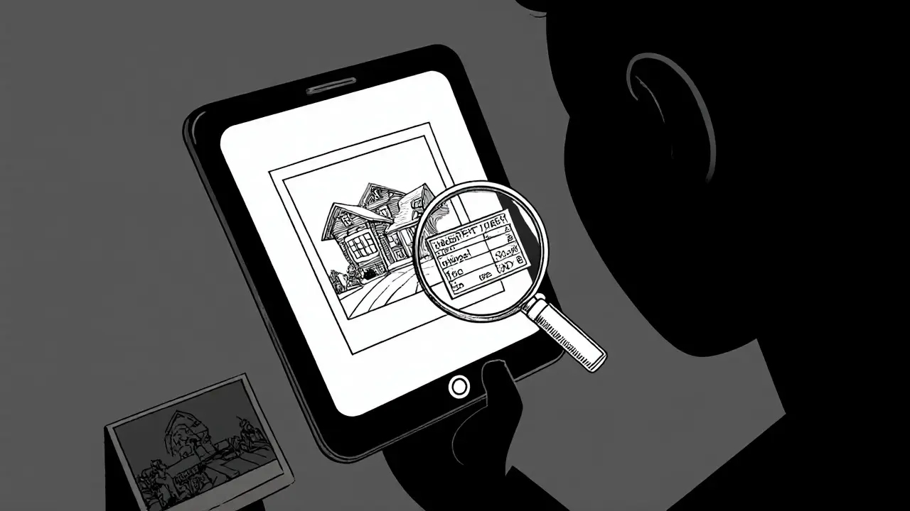 Лупа показывает несовпадающие даты на фото в отчете, тень удаляет настоящие снимки осмотра.