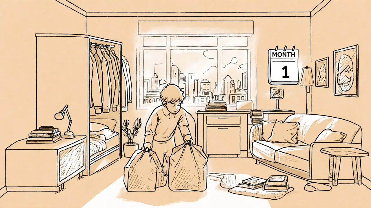 Арендатор добавляет свою мебель в квартиру с базовой мебелью.