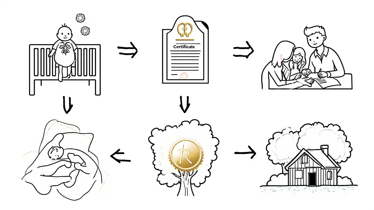 Пошаговая схема покупки квартиры с маткапиталом: от ребенка до регистрации в Росреестре.