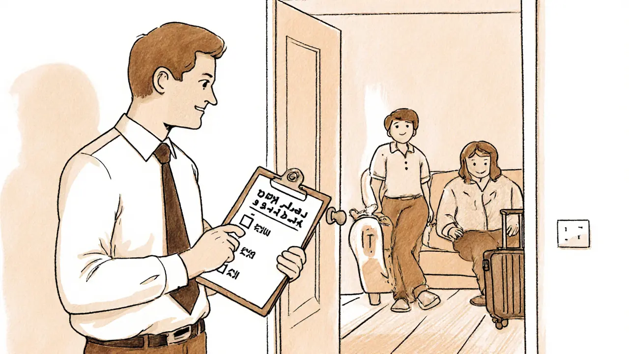 Собственник осматривает квартиру и замечает лишнюю мебель и незнакомых жильцов.