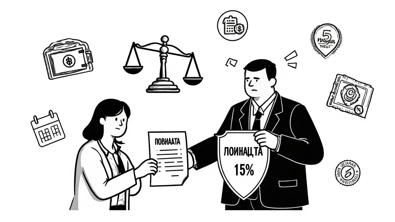 Застройщик пытается demands доплату, но договор ДДУ защищает покупателя, на заднем плане — эскроу и гарантии.