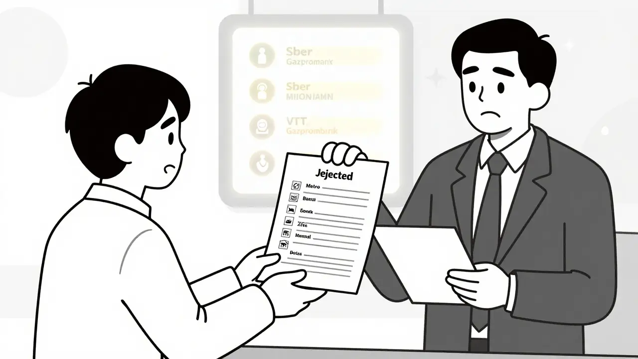 Оценщик из списка банка представляет детальный отчет, в то время как другой отклонённый отчет лежит на столе.