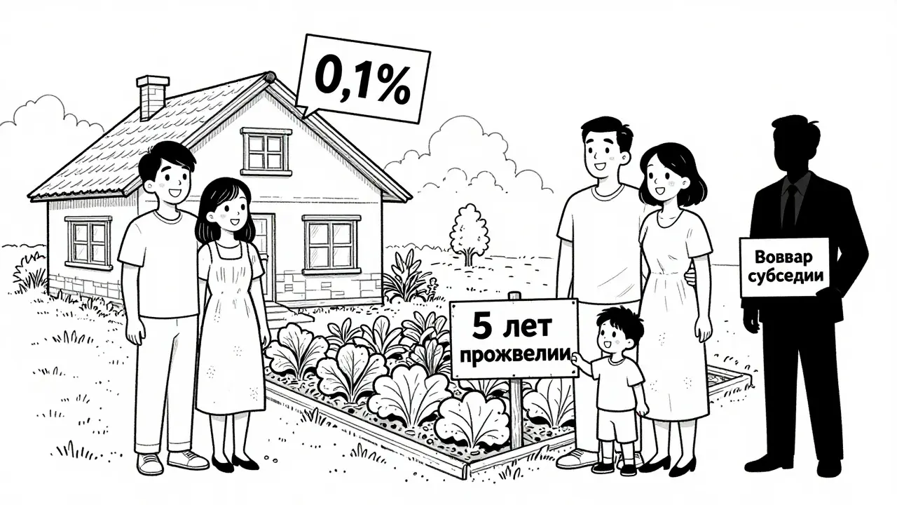 Счастливая семья в доме через пять лет против угрозы потери льготы.