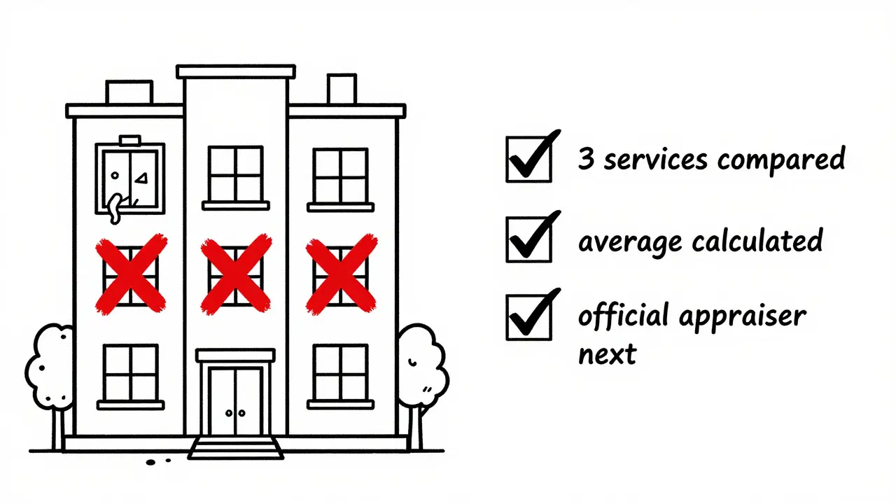 Схема: слева — недостающие факторы квартиры с крестами, справа — чек-лист шагов для точной оценки.
