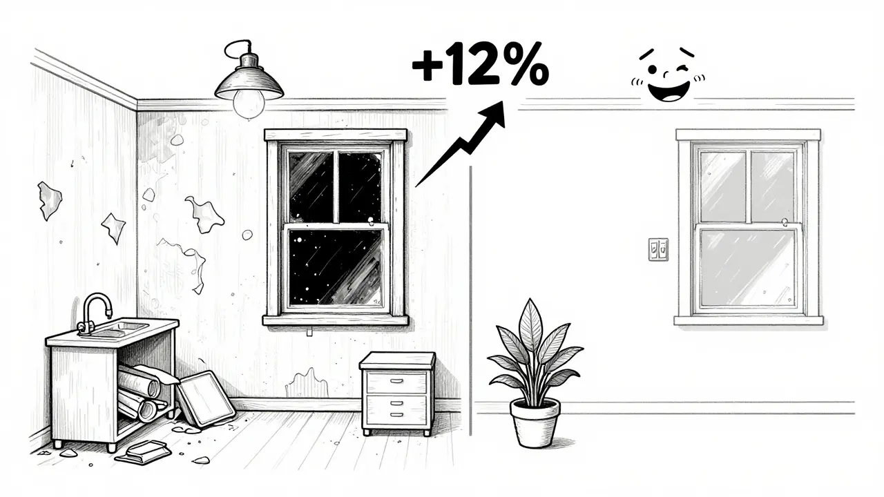 Сравнение до и после подготовки квартиры: грязь и хаос против чистоты и порядка.