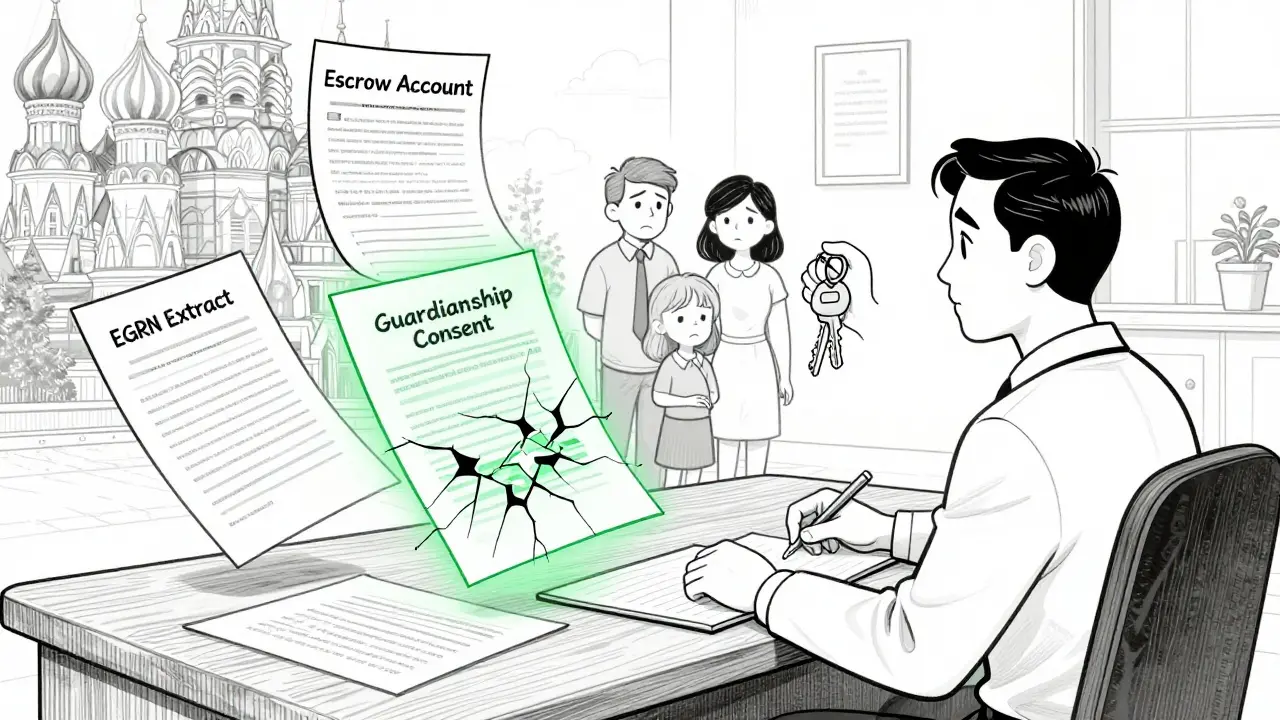 Юрист проверяет документы по альтернативной сделке, один из них светится, другие трескаются.