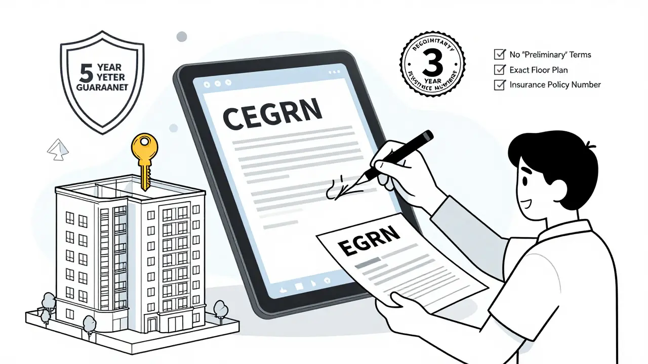 Электронный договор ДДУ с гарантиями, страховкой и регистрацией в Росреестре, выданная выписка ЕГРН и ключ к новой квартире.