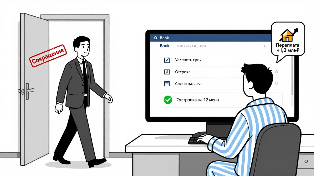 Мужчина получает предложение реструктуризации ипотеки: отсрочка на 12 месяцев и рост переплаты.