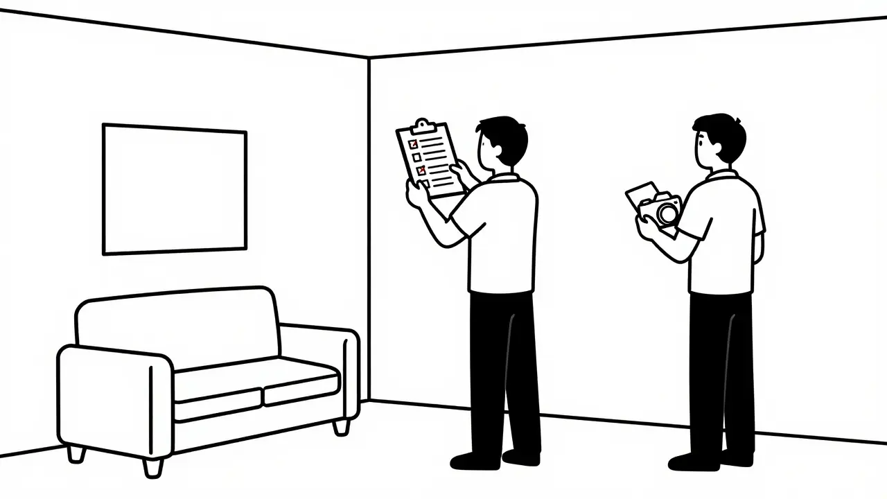 Проверка имущества и фиксация повреждений для акта приема-передачи