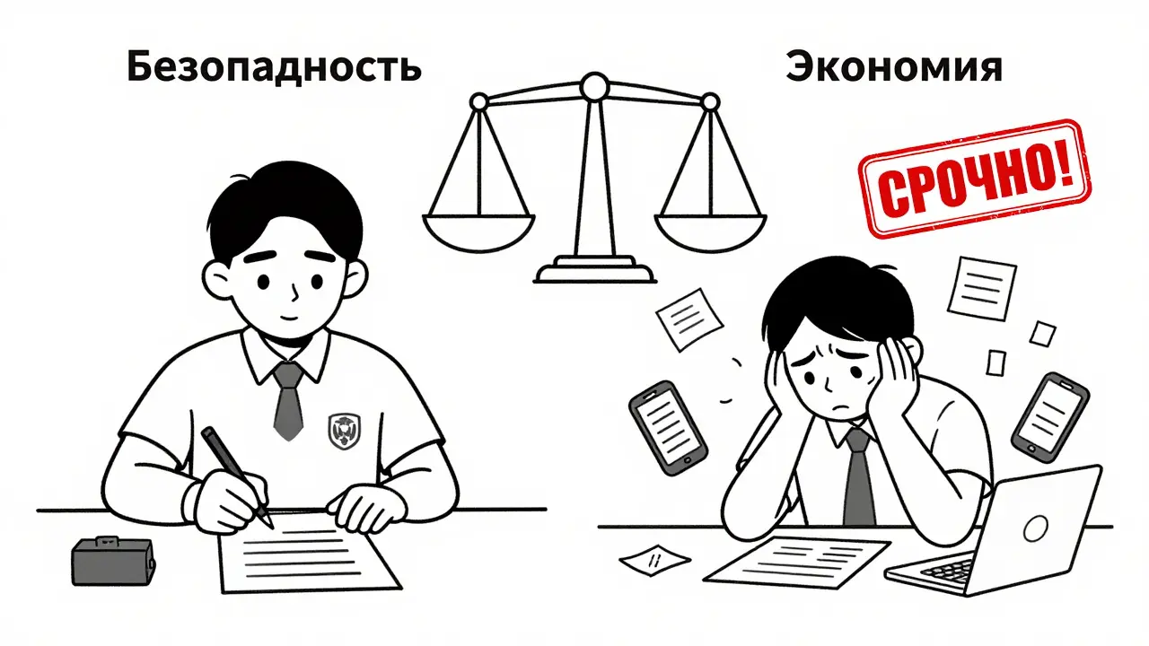 Сравнение спокойной и напряженной сделки: слева — порядок, справа — хаос и давление.