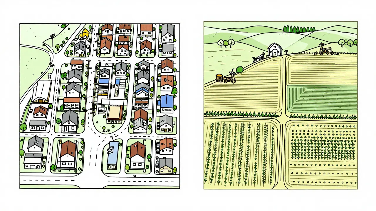 Сравнение жилых и сельхоз участков