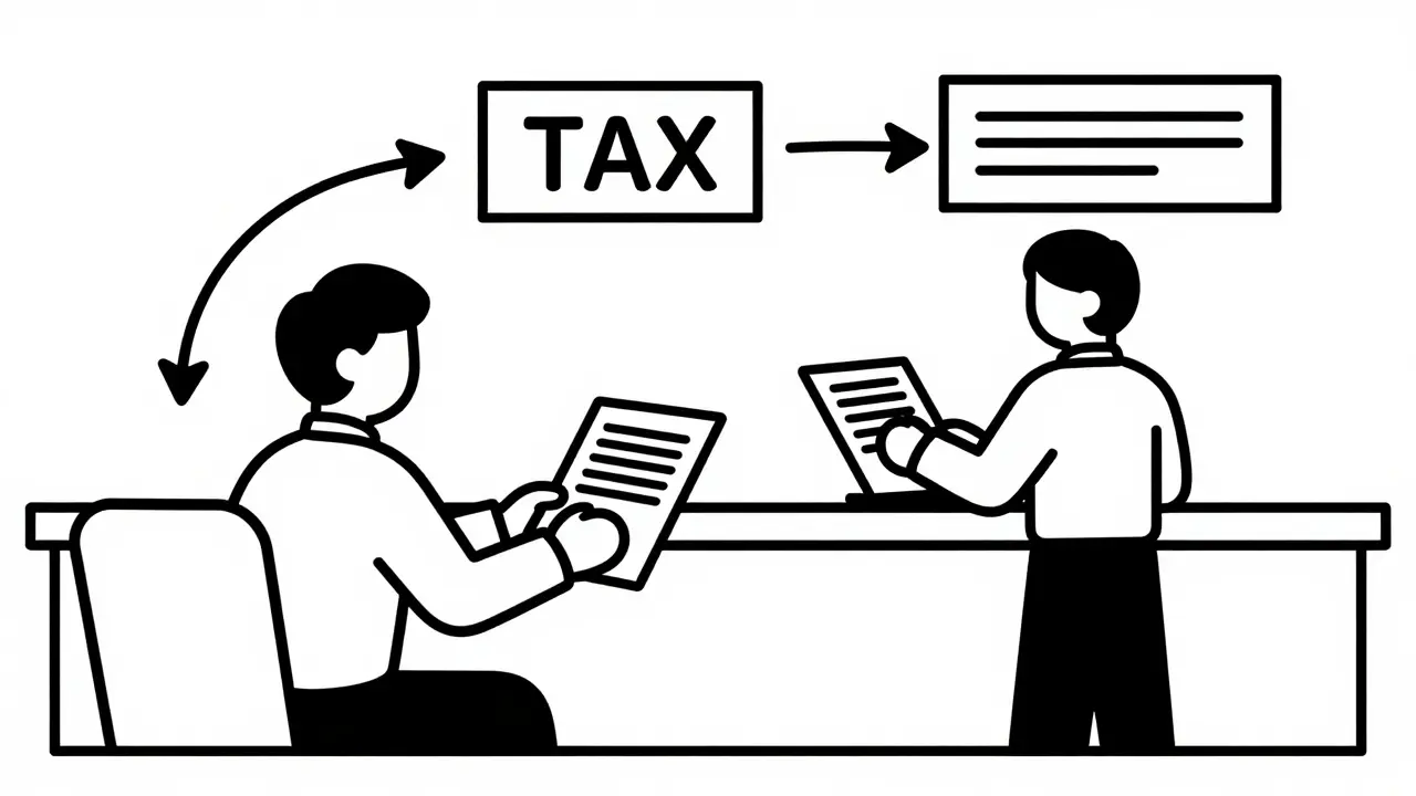 Процесс подачи налоговой декларации через взаимодействие с инспектором