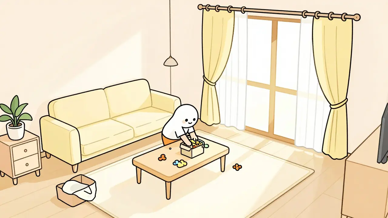 Уборка и подготовка светлой комнаты к показу квартиры