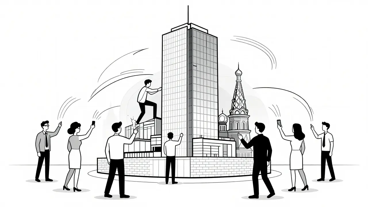 Схематичное изображение будущего рынка недвижимости с доступом для всех инвесторов