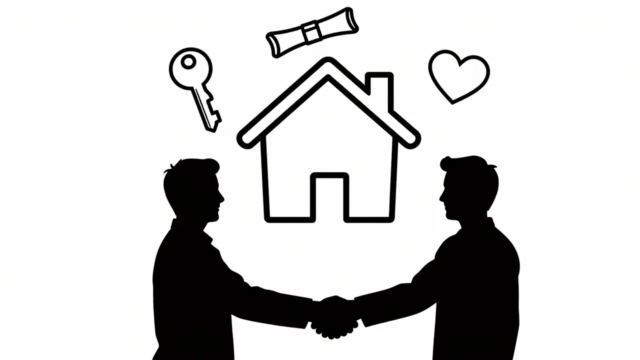 Рукопожатие при продаже квартиры с ключами