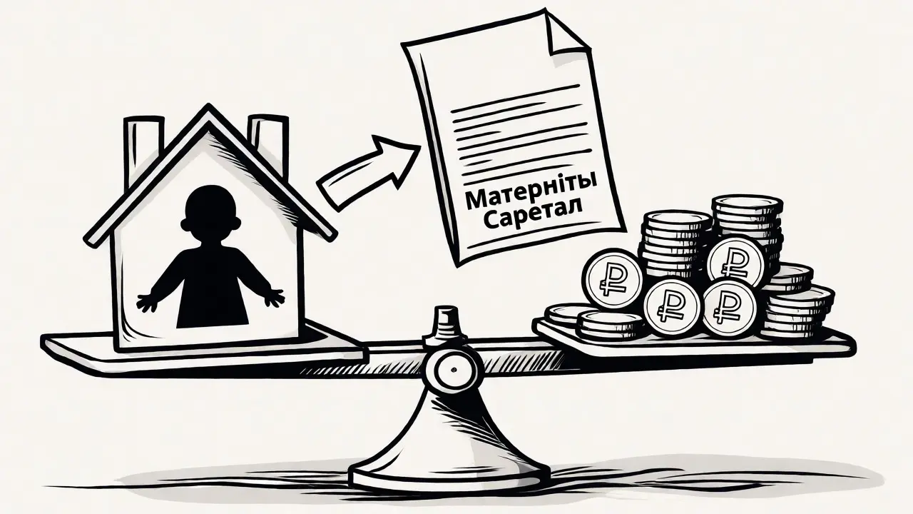 Весы с домом и деньгами, иллюстрация расчета налога